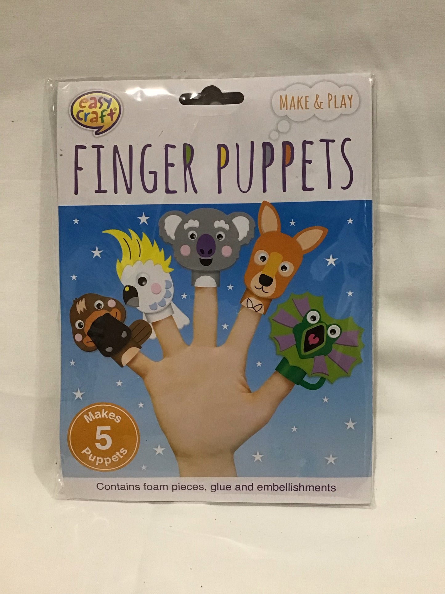 Foam Finger Puppets - Aussie Theme - Makes 5
