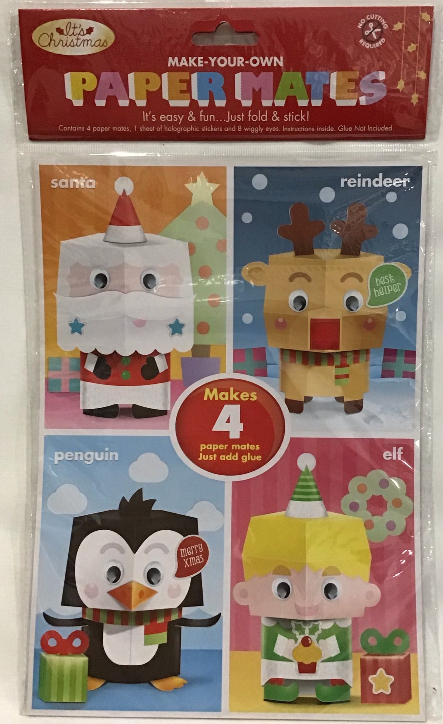 Christmas Paper Mates - Fold and Stick - 4 pack