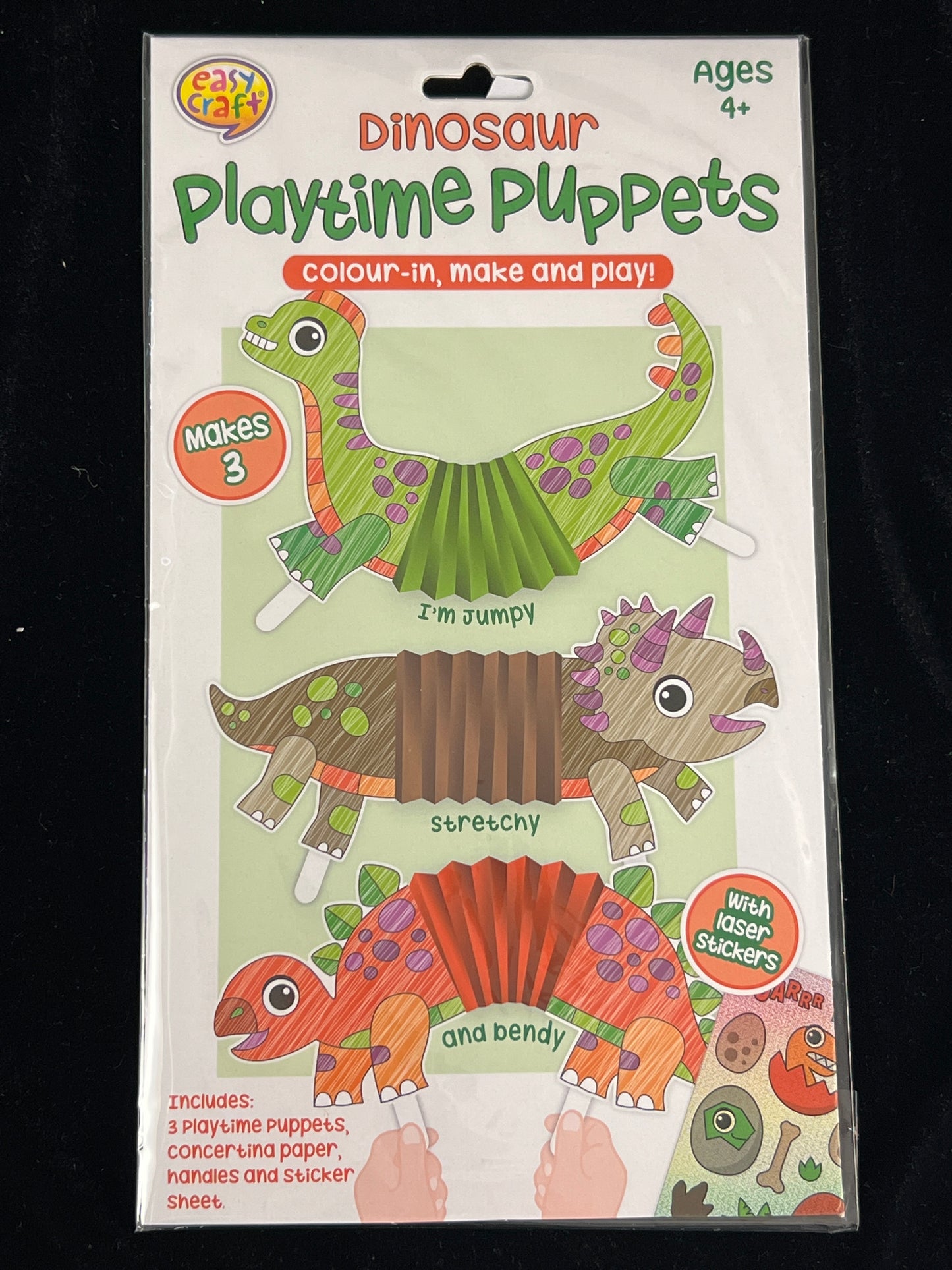Playtime Puppets - Dinosaur Theme - Kit Makes 3