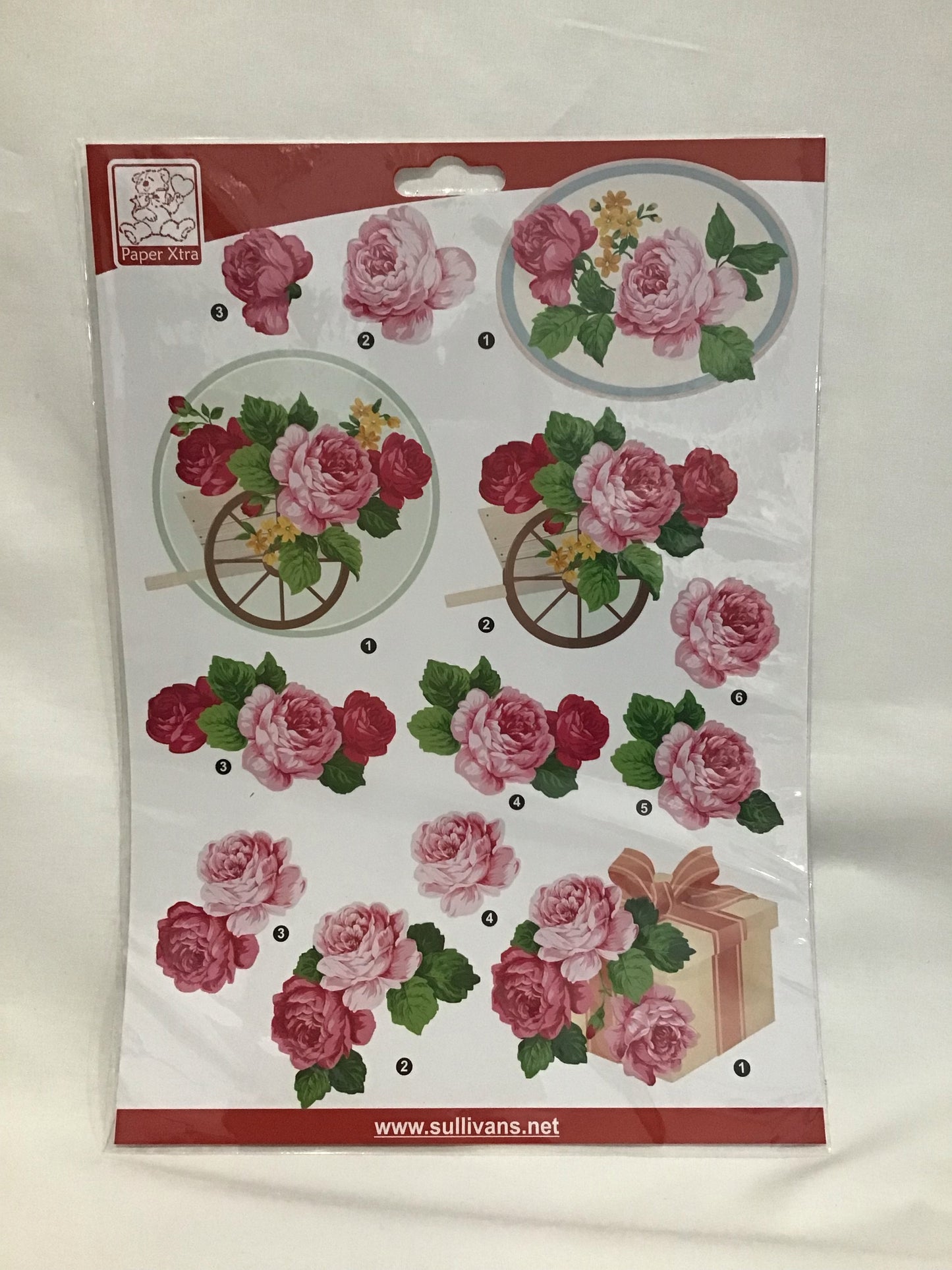 3D Die Cut Pop Out Decoupage Paper - Floral Design Pink Tone Roses