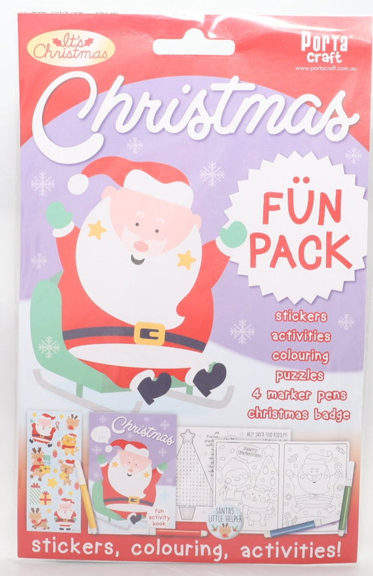 Christmas Fun Pack - Colouring, Stickers, 4 Markers & Badge