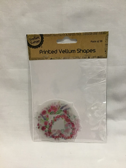 Printed Vellum Shapes - Design #1 - 30 pk