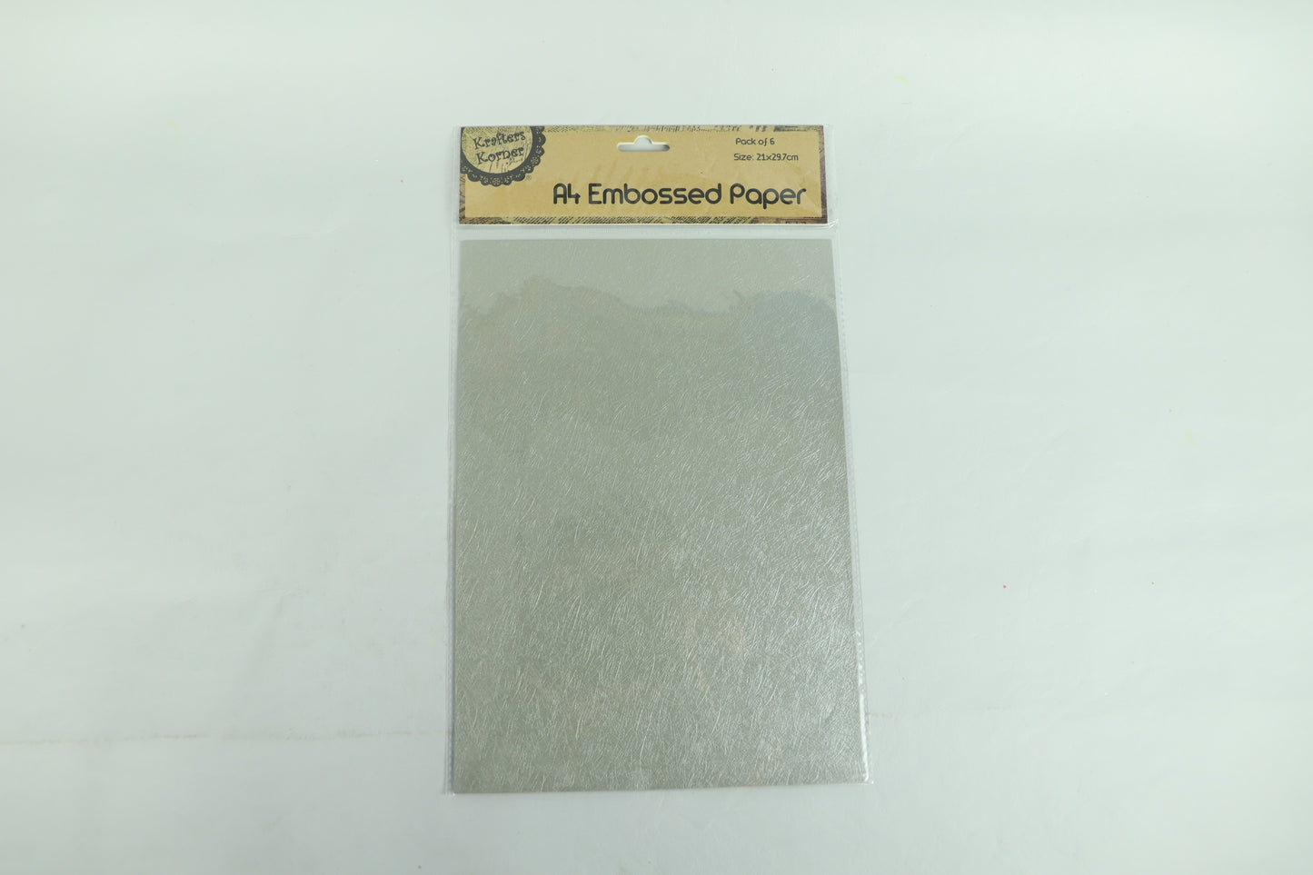 A4 Embossed Paper - Grey - Pack of 6