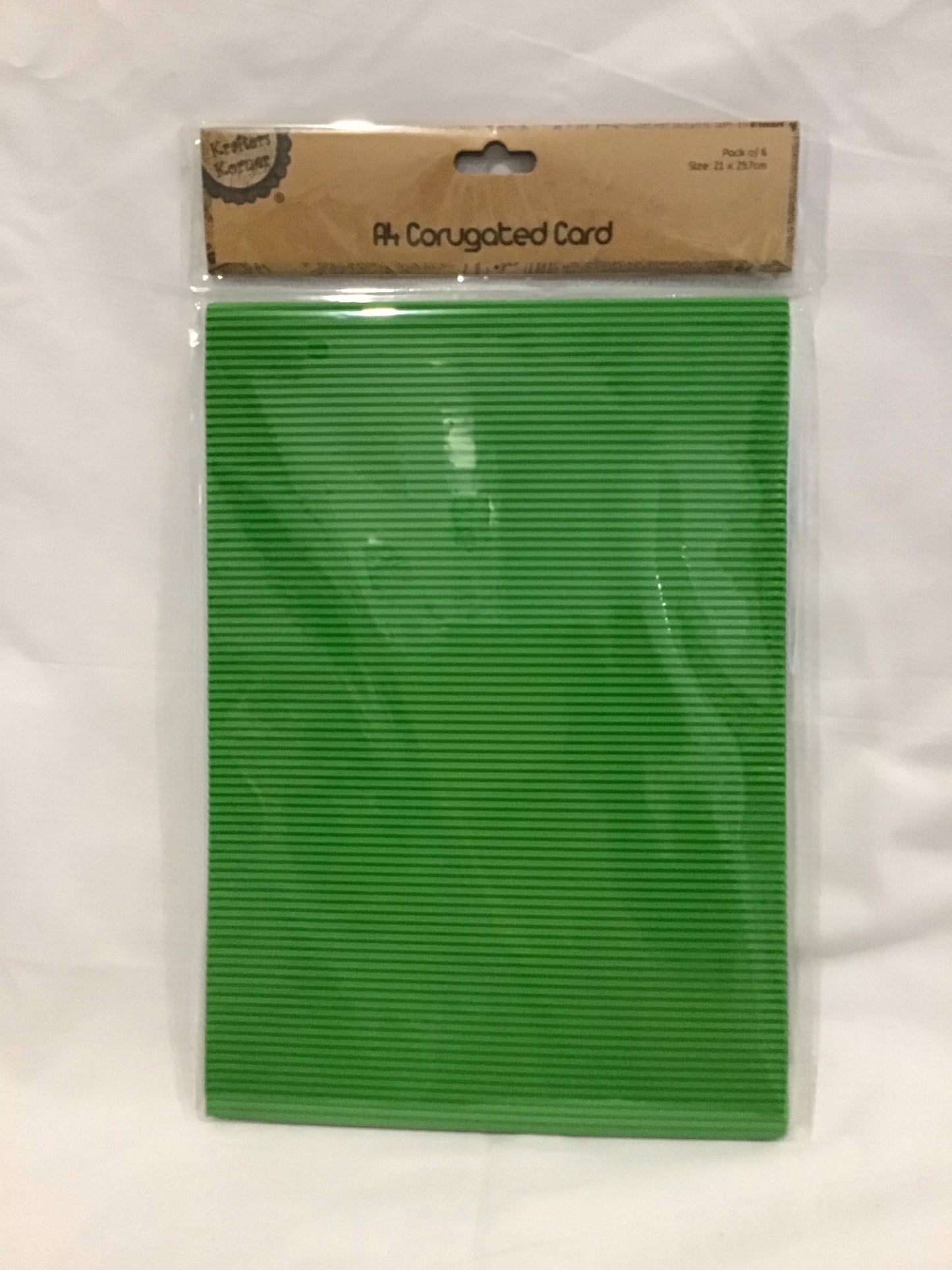 Corrugated A4 Card - Grass Green - Pack of 6