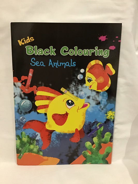 Colouring Fun Black Pages - Sea Animals