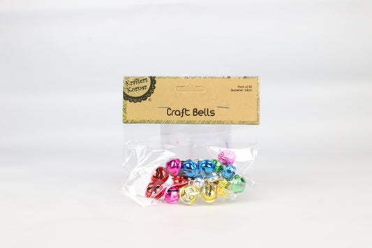 Craft Bells - Assorted Colours - Pack of 18