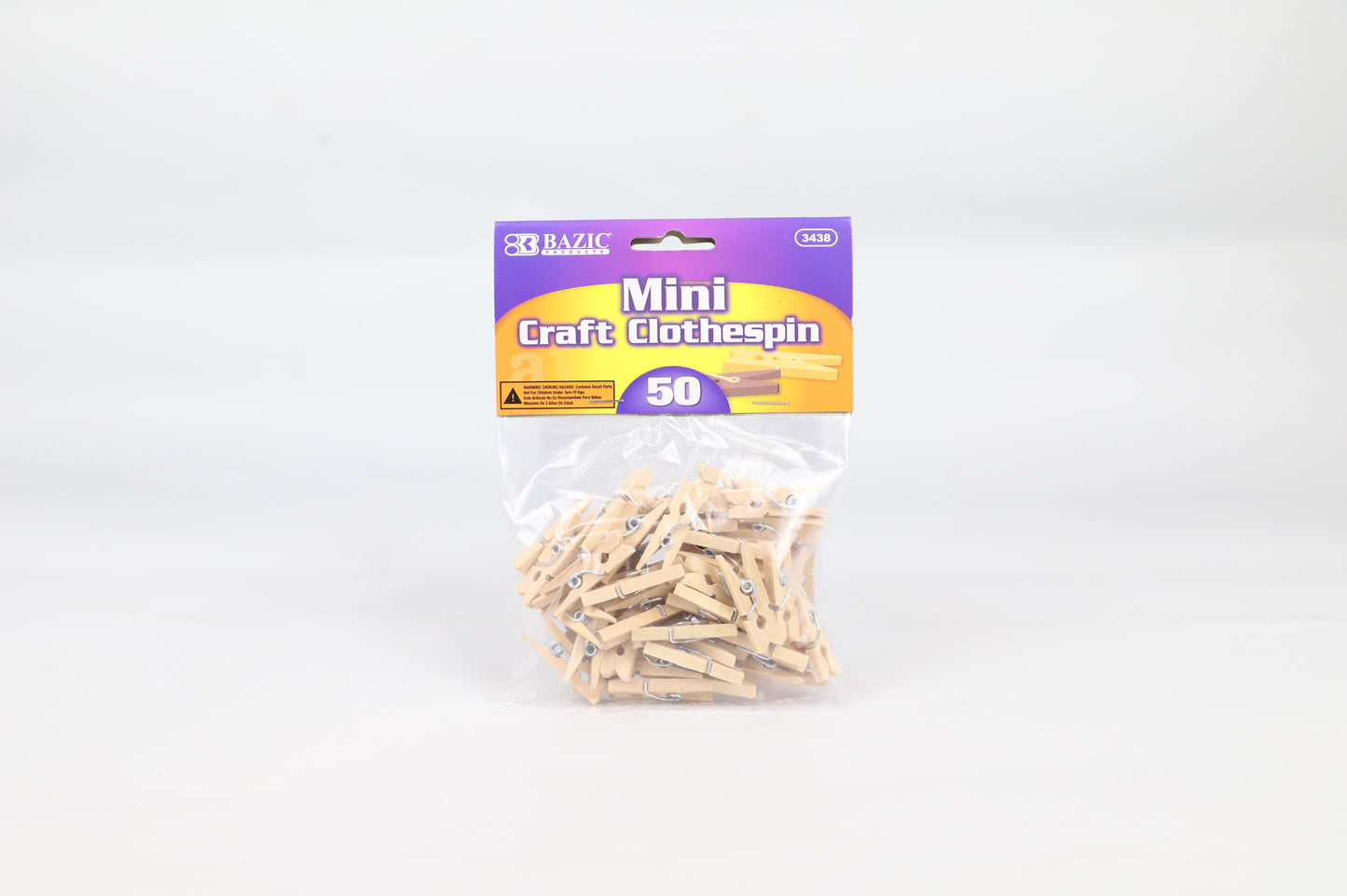 Mini Craft Pegs 50pk Wooden - Natural