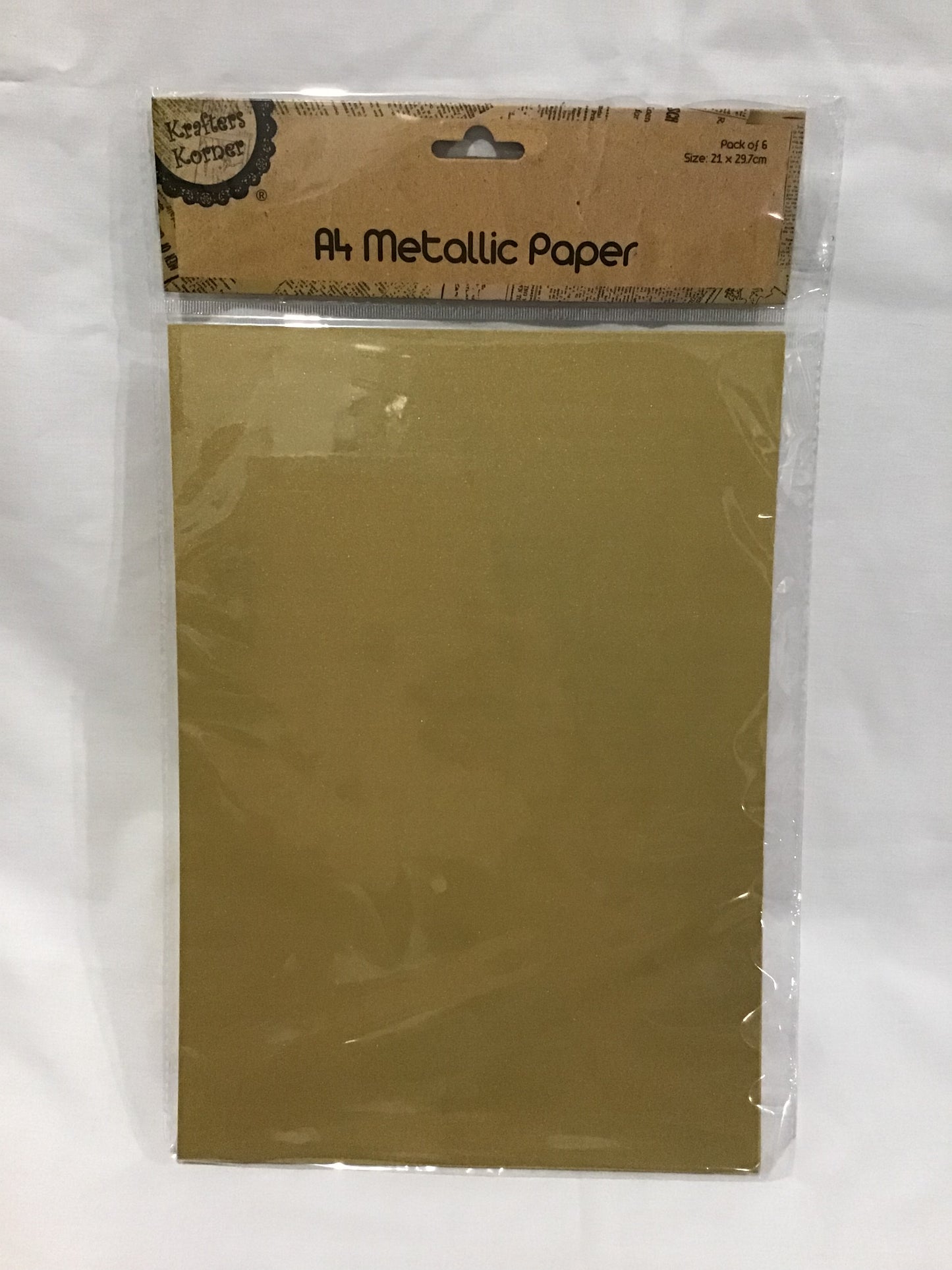 A4 Metallic Paper (Lightweight Card) Pack of 6 - Gold