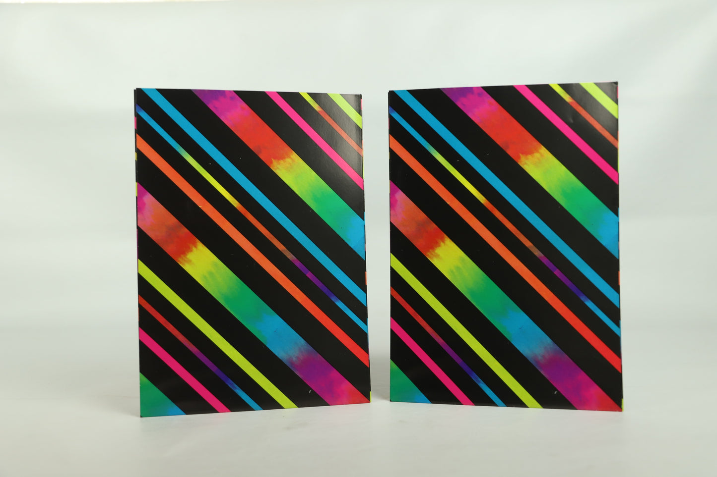 Wrapping Paper Sheets 2x Rainbow Coloured Stripes Theme 70cm x 50cm