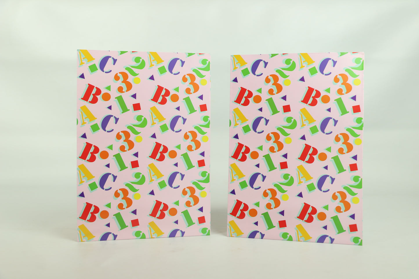 Wrapping Paper Sheets 2x ABC 123 Girl Theme 70cm x 50cm
