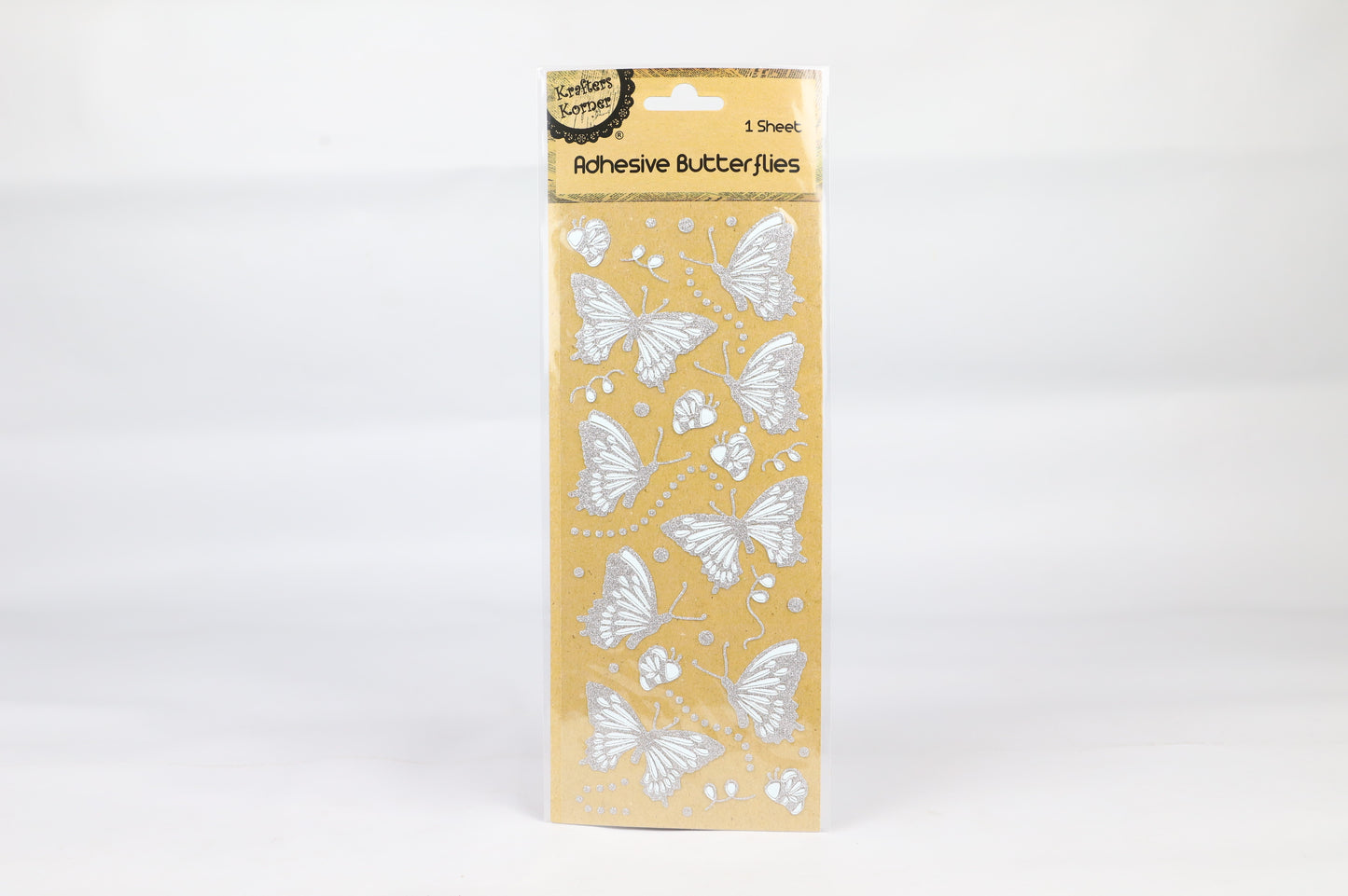 Adhesive Butterfly Stickers Glitter Silver